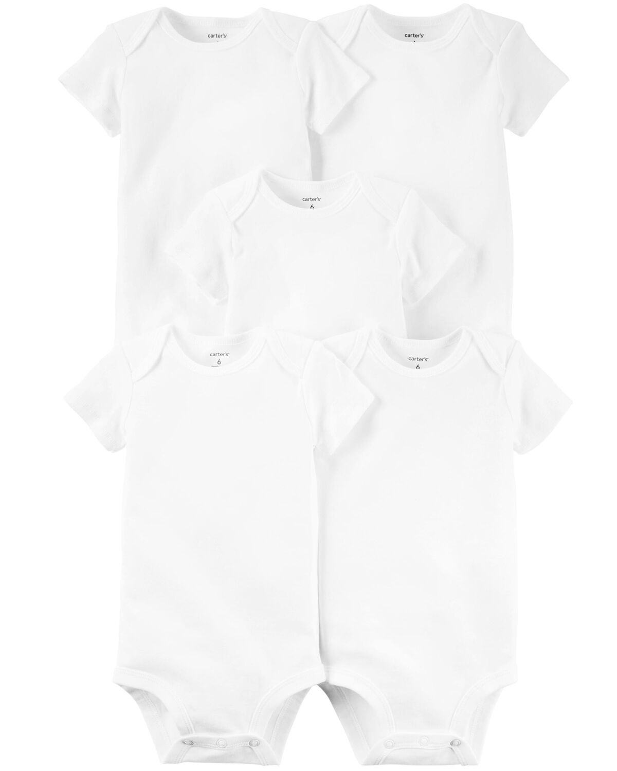White 5-Pack Short-Sleeve Original Bodysuits | carters
