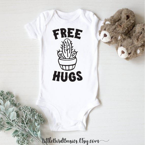 Best 2018 Baby Gifts Made in the USA, Free Hugs Onesie