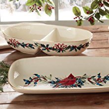 Holiday Serveware that Shines as Brightly as Christmas Morning, Lenox Winter Greetings Divided Oval Bowl
