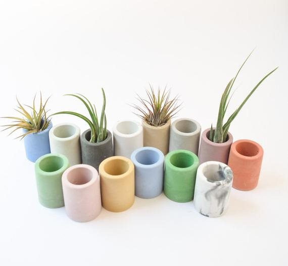 Refinery 29's Guide to Cheap Gifts that Look Anything But, colorful planters from Etsy.