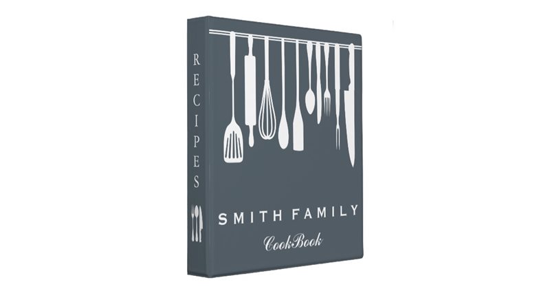 Wedding Registry Items for Couples with Kids, Personalized Family Recipe Cookbook 3 Ring Binder