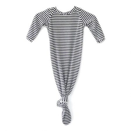 Best-Baby-Sleep-Sacks-Babysprouts-&-Co.-Charcoal-Stripes-Knotted-Gown