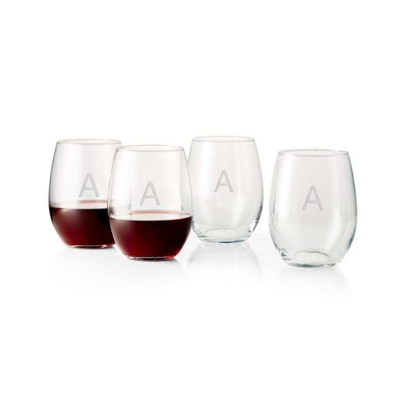 Best Wedding Gifts for Wine Lovers, Monogrammed Stemless Wine Glasses