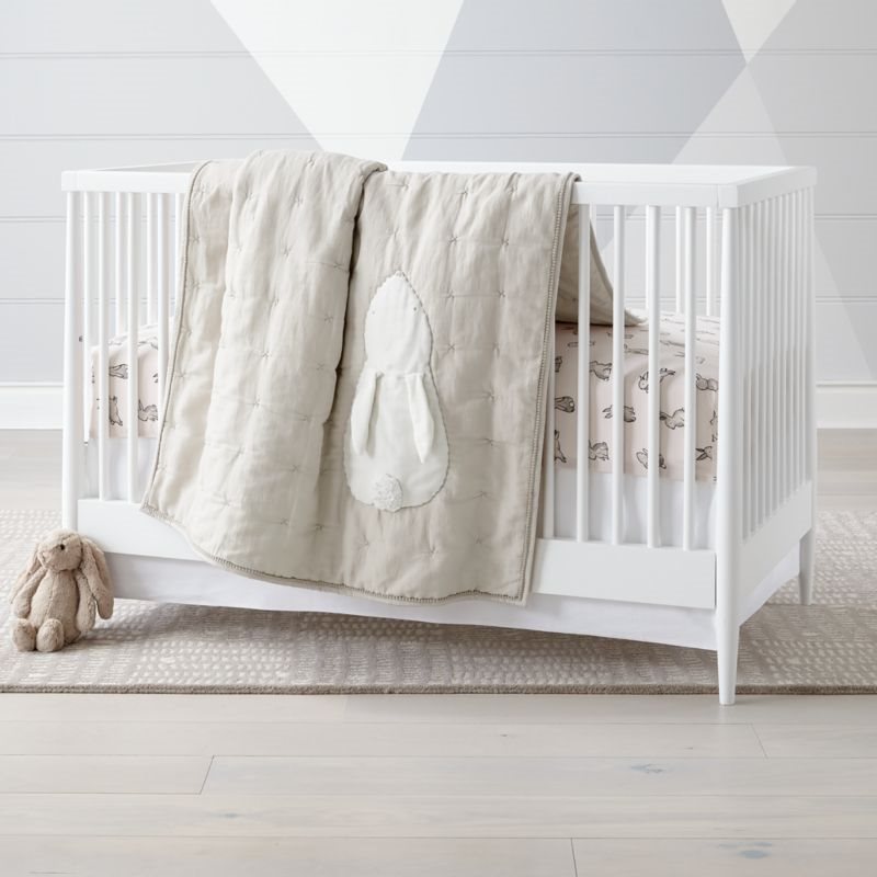  How to Create a Gender Neutral Nursery, Hoppy Tails Bunny Crib Bedding