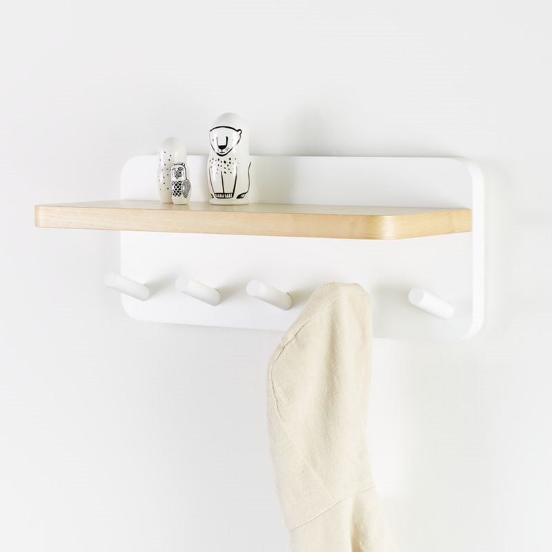 How to Organize All That Baby Stuff at Home, Wood Shelf With Hooks