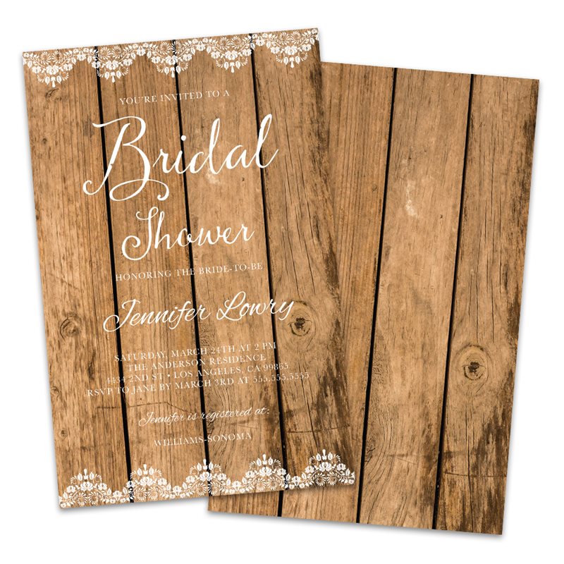  Tips for Organizing a Virtual Wedding Shower, Wood Grain Bridal Shower Invitations