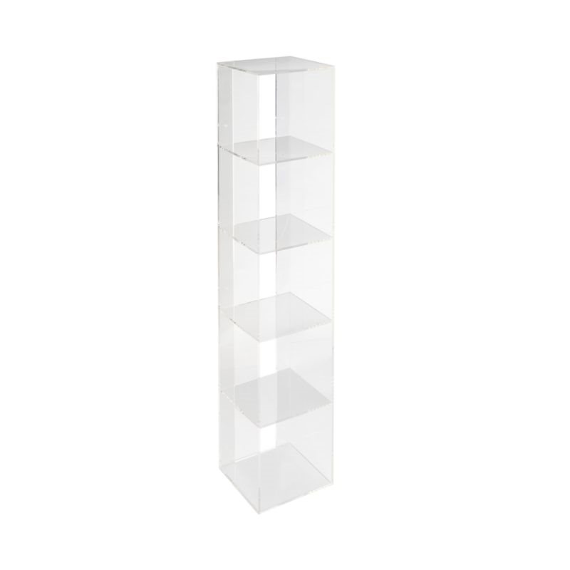 Small-Space Nursery Solutions with Style to Spare, Acrylic Shelf Bookcase