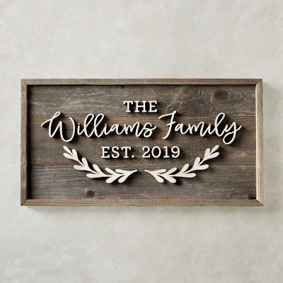19 Personalized Wedding Gifts to Remember Your Special Day, Family Name Sign