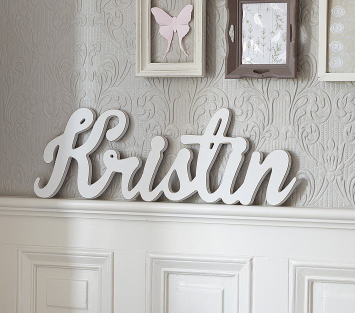 How to Convert a Toddler Room to a Toddler + Baby Shared Bedroom, Personalized Cursive Name Sign