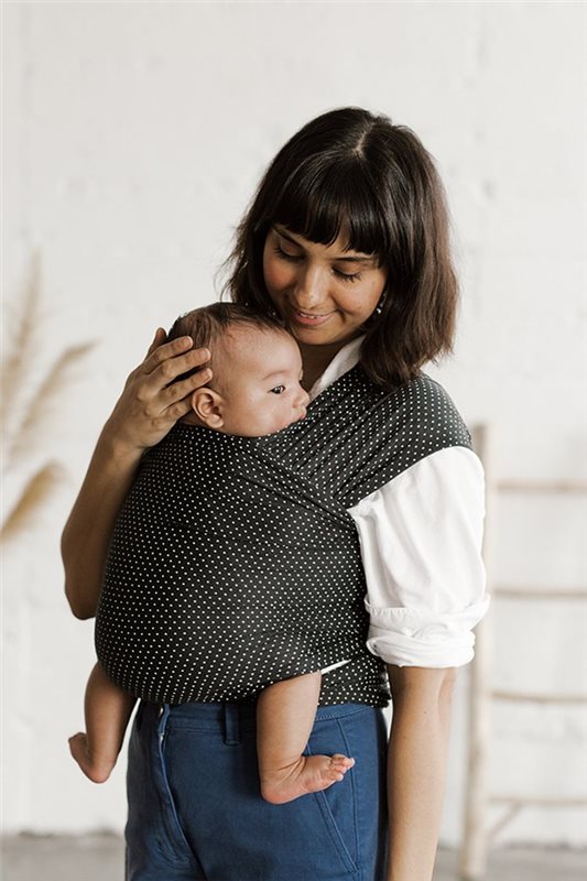 Baby Wraps: The Easy, Cozy Way to Keep Baby Close and Safe, Charcoal Swiss Dot from Solly Baby