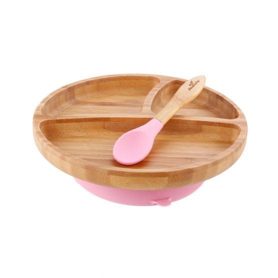 Avanchy, Bamboo Stay Put Toddler Plate and Spoon