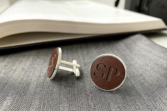 Etsy, Personalized Leather Cufflinks