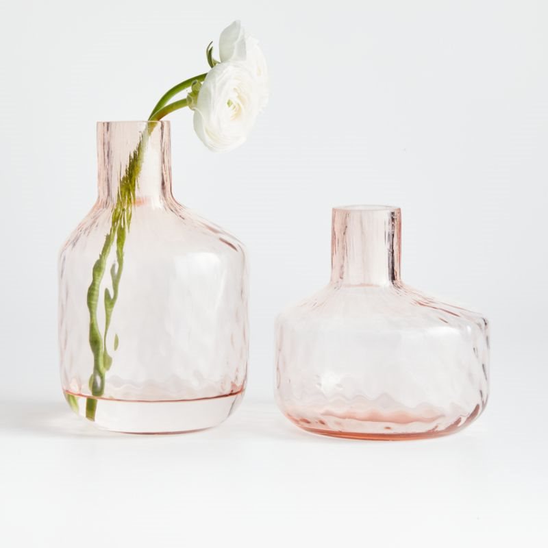 Cecillia Pink Glass Vase, Crate and Barrel