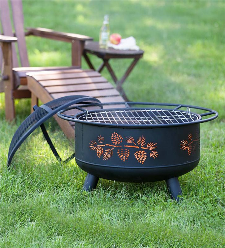 Pine Cone Wood Burning Fire Pit, PlowHearth