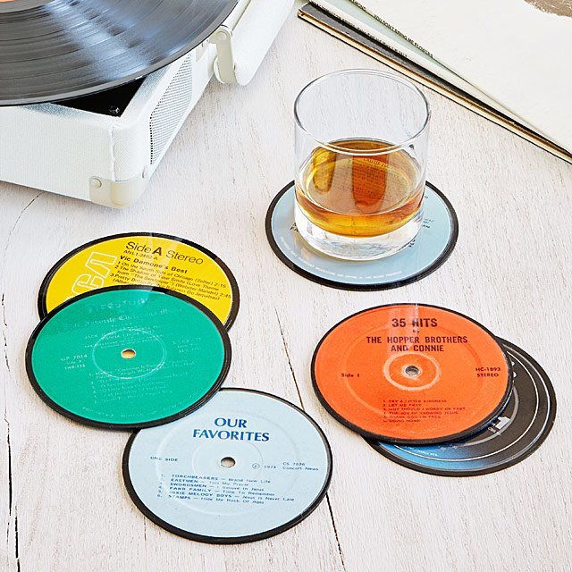 Upcycled Record Coasters, Uncommon Goods