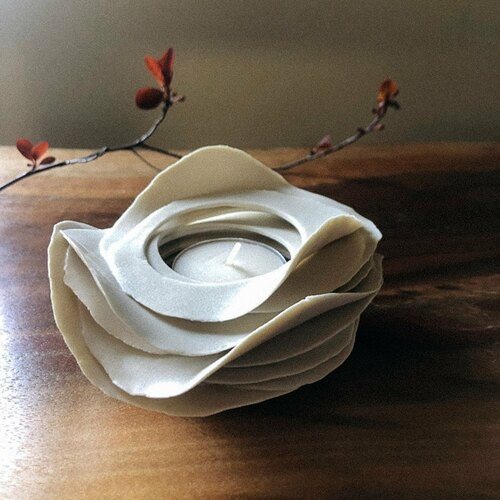 Handmade Sedimentary Candle Holder, The Quiet Dust Ceramics