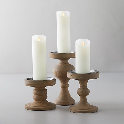 Wood Pillar Candlesticks, Terrain