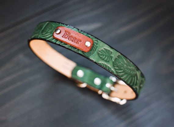 Personalized Leather Dog Collar, Etsy