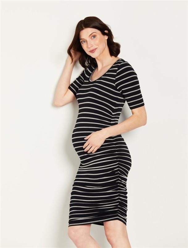 Side Ruched Maternity Dress, Motherhood Maternity