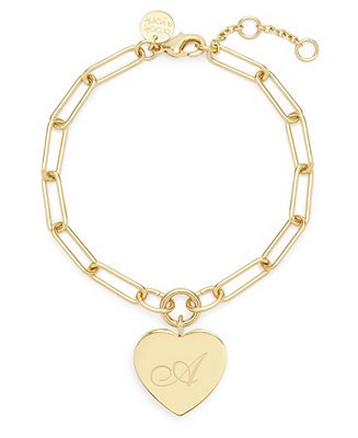 Isabel Initial Heart Gold-Plated Bracelet, brook & york