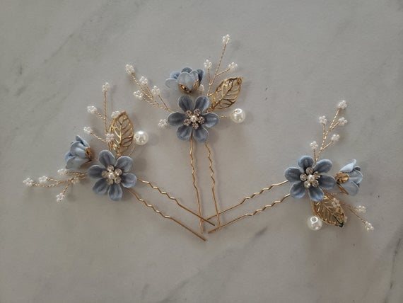 Flower Wedding Hair Pins, Etsy