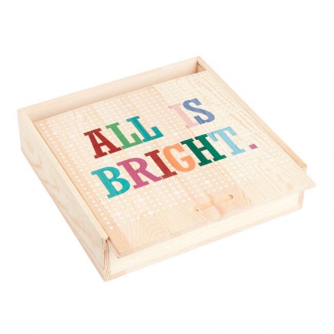 All Is Bright Wood Treat Box | World Market