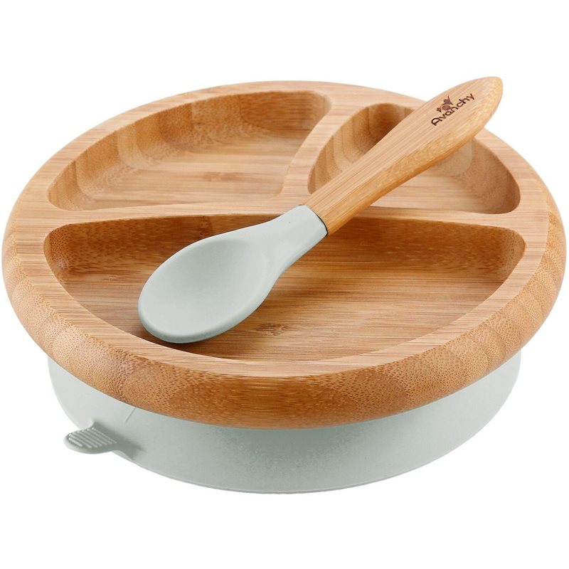 Avanchy Baby Bamboo Plate + Spoon | The Natural Baby Company