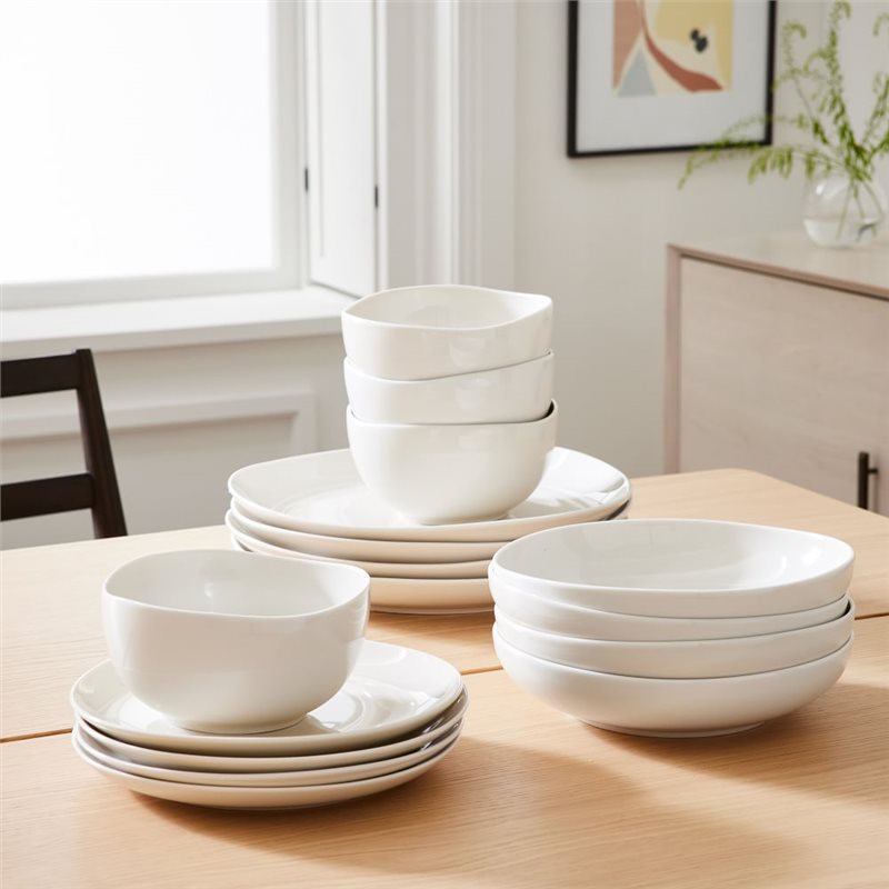 Organic Porcelain 16-Piece Dinnerware Set