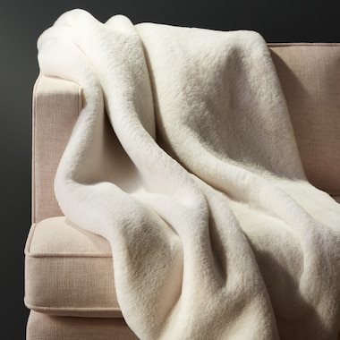 Faux Fur Throw Blanket | Indigo