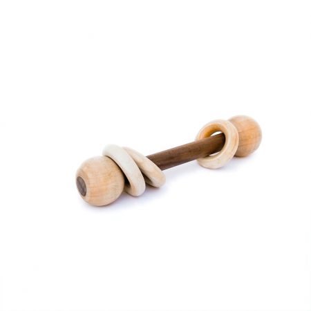Wooden Ring Rattle | Cardinal and Canary