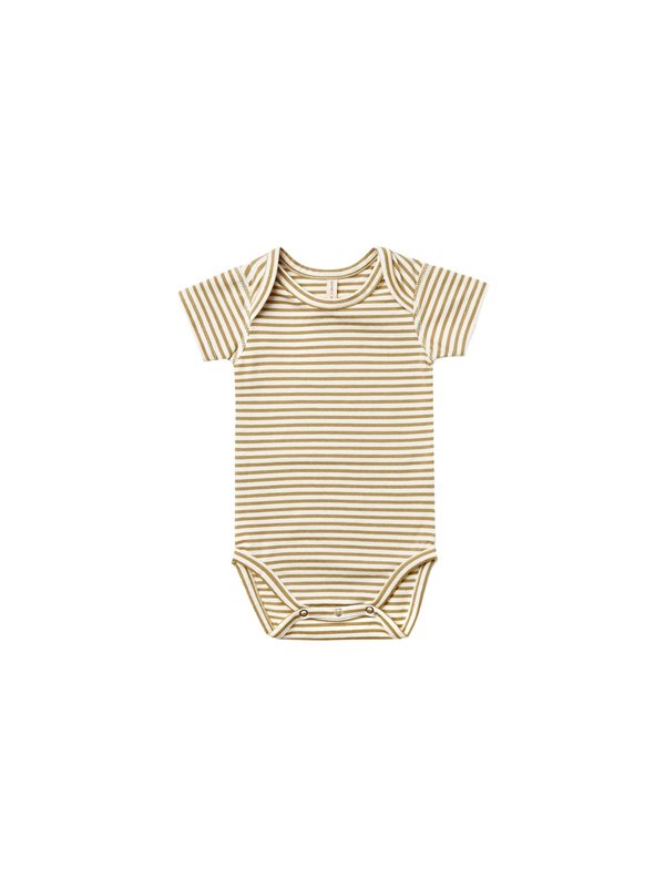 Quincy Mae Gold Stripe Short-Sleeved One-Piece