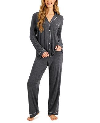 Alfani Notch Collar Pajama Set | Macy's