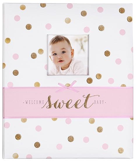 Carter's B2-14075 White, Pink and Gold Polka Dot Baby Memory Book for Girls | Amazon