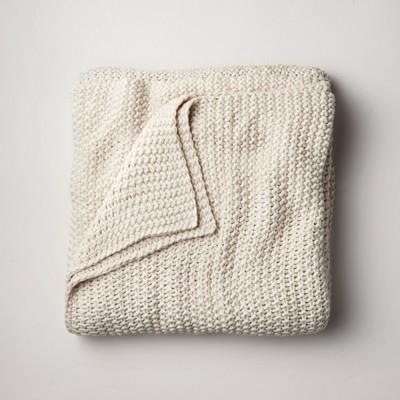 Chunky Knit Bed Blanket Natural | Target