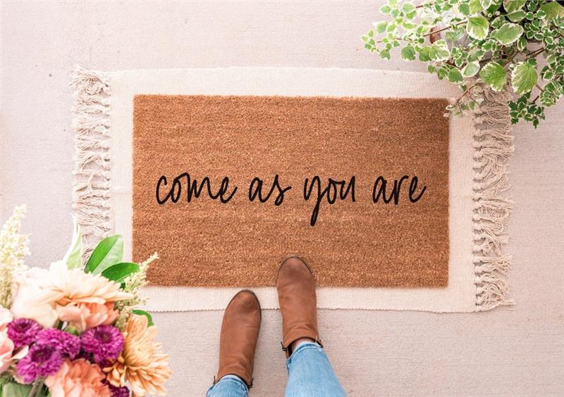 Come as You Are Personalized Doormat | Etsy