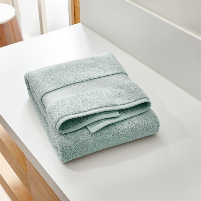 Organic 800-Gram Spa Blue Turkish Bath Towel | Crate & Barrel