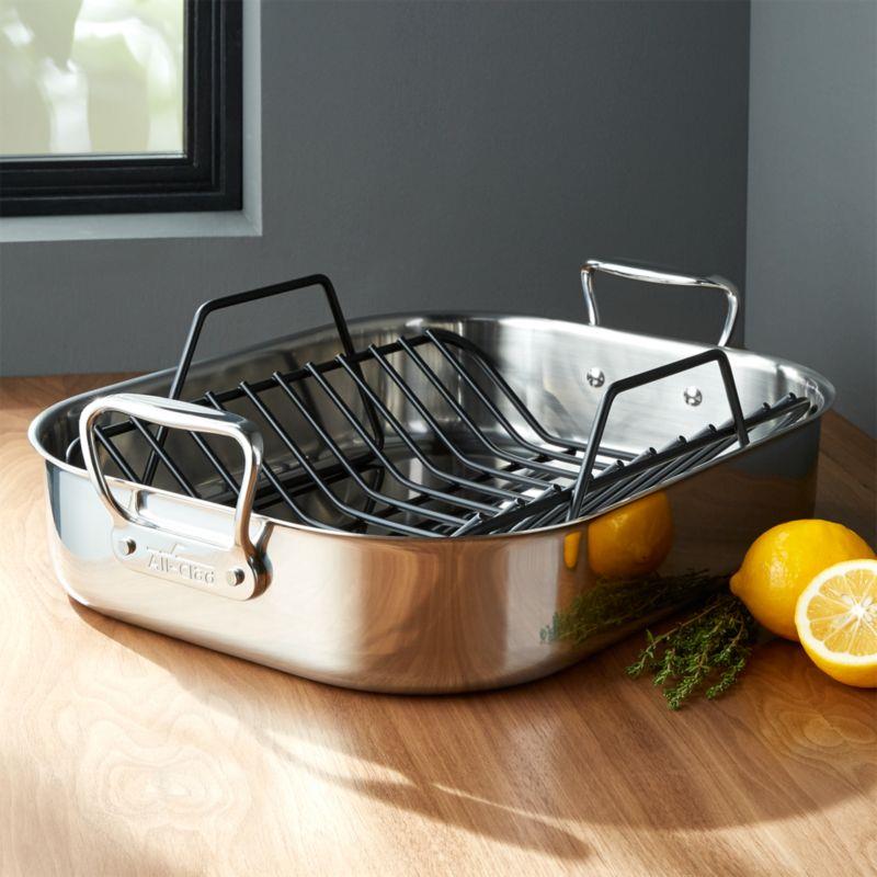 All-Clad Stainless Steel Roasting Pan | Crate & Barrel