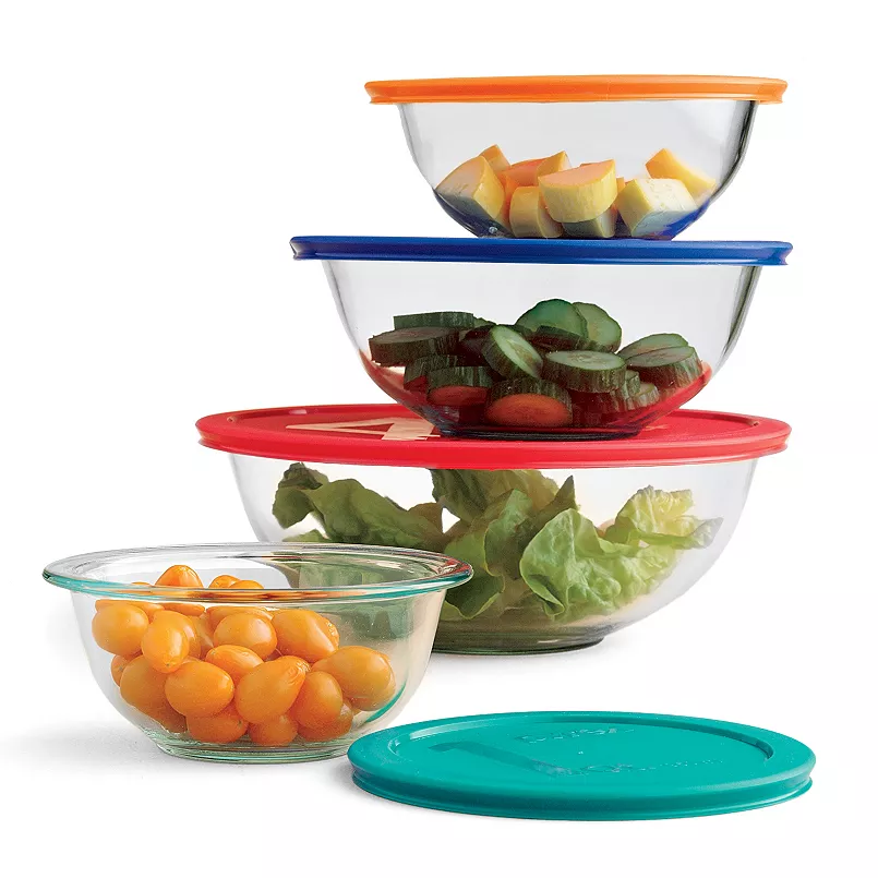 Pyrex Smart Essentials Glass Food Storage Bowl Set | Kohls
