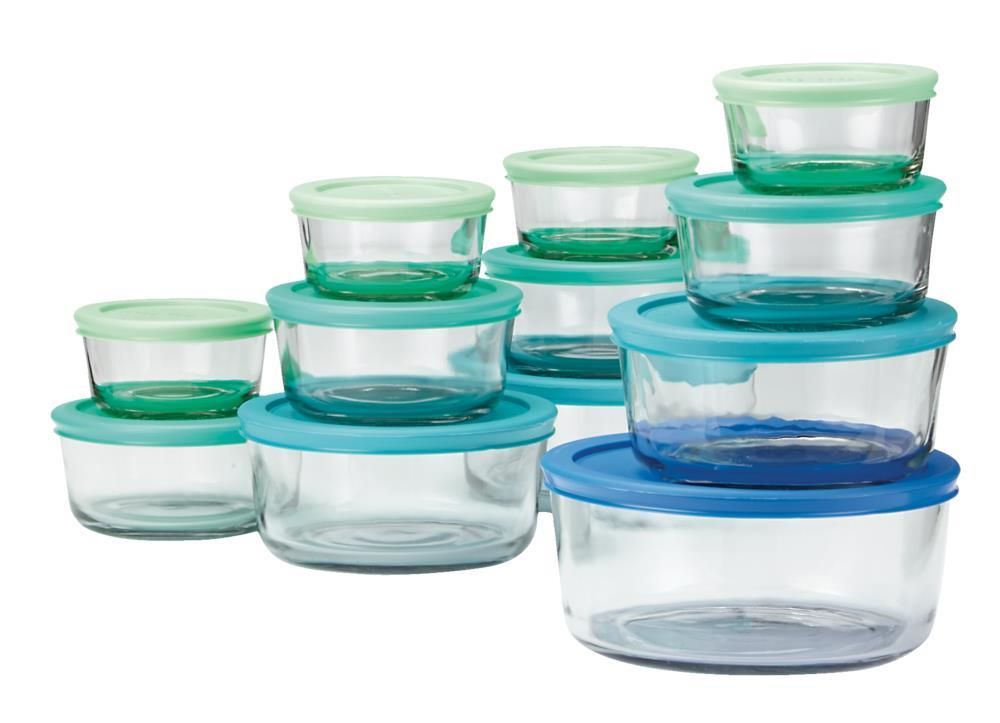 Anchor Hocking Glass Food Storage Set, Assorted Sizes, 24-pc