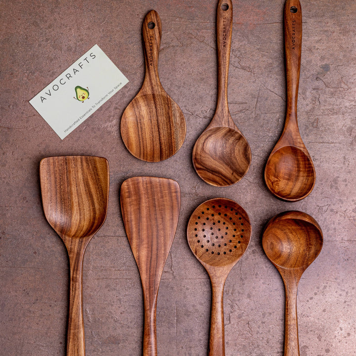 Avocrafts - Avocrafts 7 Piece Wooden Kitchen Utensils | Presence of Piermont