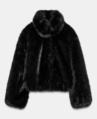 FAUX FUR SHORT COAT - Black | ZARA United States
