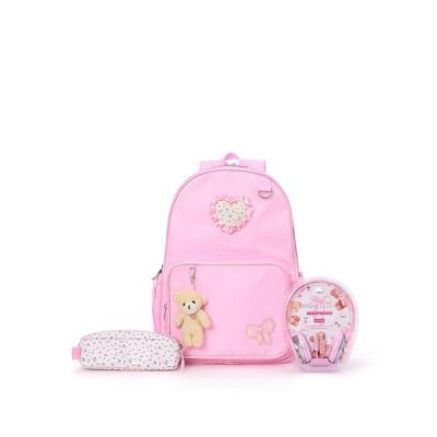 Locker Club Elevated Backpack Set with Pencil Case and Headphones - Pink Patches : Target