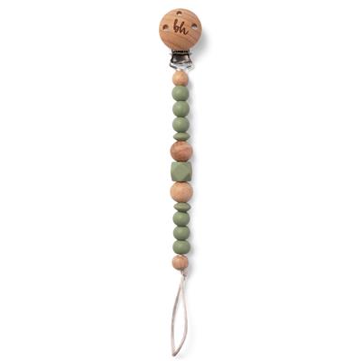 BooginHead PaciGrip Wood and Food-Grade Silicone Beaded Pacifier Clip