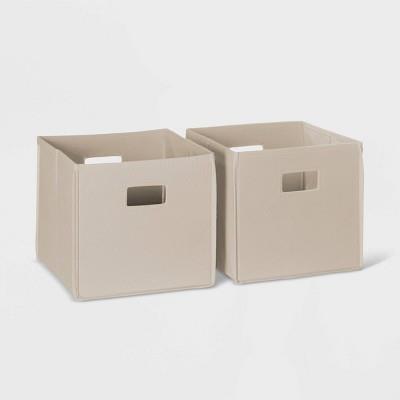 2pc Folding Kids Storage Bin Set Taupe - Riverridge : Target