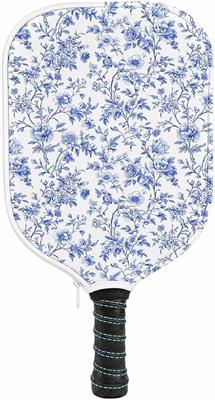 Amazon.com: Cztulip Blue Chinoiserie Floral Single Pickleball Paddle Cover,11.8x8.7inch | Vintage Blue Flower Soft Pickleball Racket Protective Sleeve