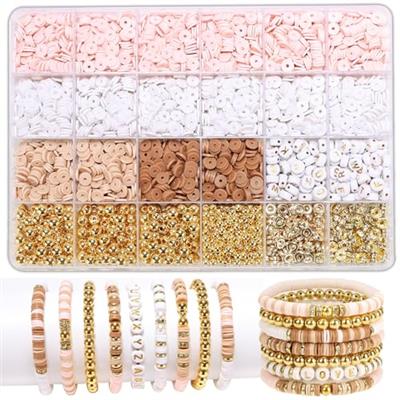 Harper - LFLIUN Bracelet Making Kit Friendship Gold Beads Clay Beads Jewelry&Bracelet Making Kit for Teen Girls Charm Bracelet Maker Set with Letter B