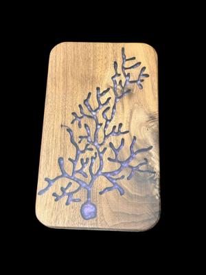 Purple young epoxy Purkinje Neuron by LJ Pilaz | NeuroWoodworks