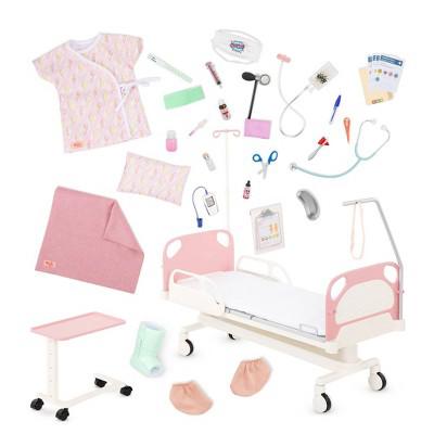 Our Generation Adjustable Hospital Bed & Doctor Set for 18 Dolls - Get Well Bed : Target