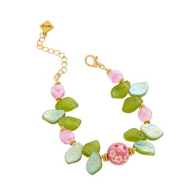 Cherry Blossom Bracelet with Glass Leaves and Hand Painted Tensha Bead
      
      
        – White House Historical Association