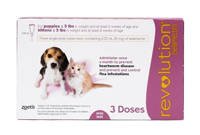 Revolution Topical Solution for Puppy & Kitten, under 5 lbs, 3 treatments - Chewy.com
